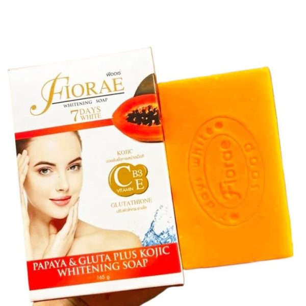 Fiorae-Papaya Gulta Plus Kojij Skin Care Soap - 165 Gram (Thailand)